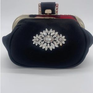 Badgley Mischka: Addison Embellished Wristlet Pouch Evening Handbag